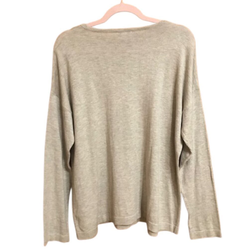J. Jill Women's Crew Neck Weston the Dog Beige Sweater Pullover Size Medium - Picture 7 of 11